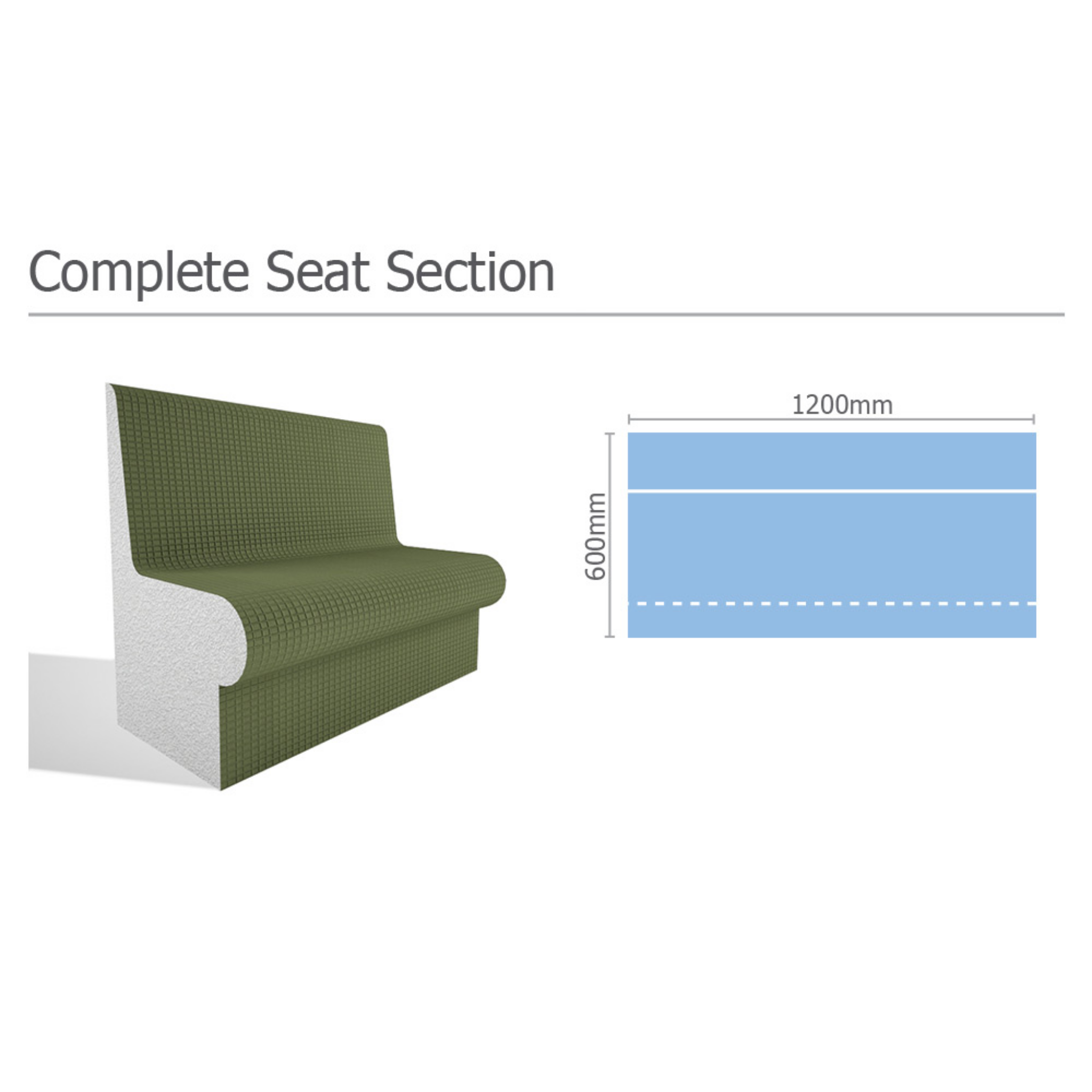 Tileable Steam Room Complete Seat Section - Buckingham