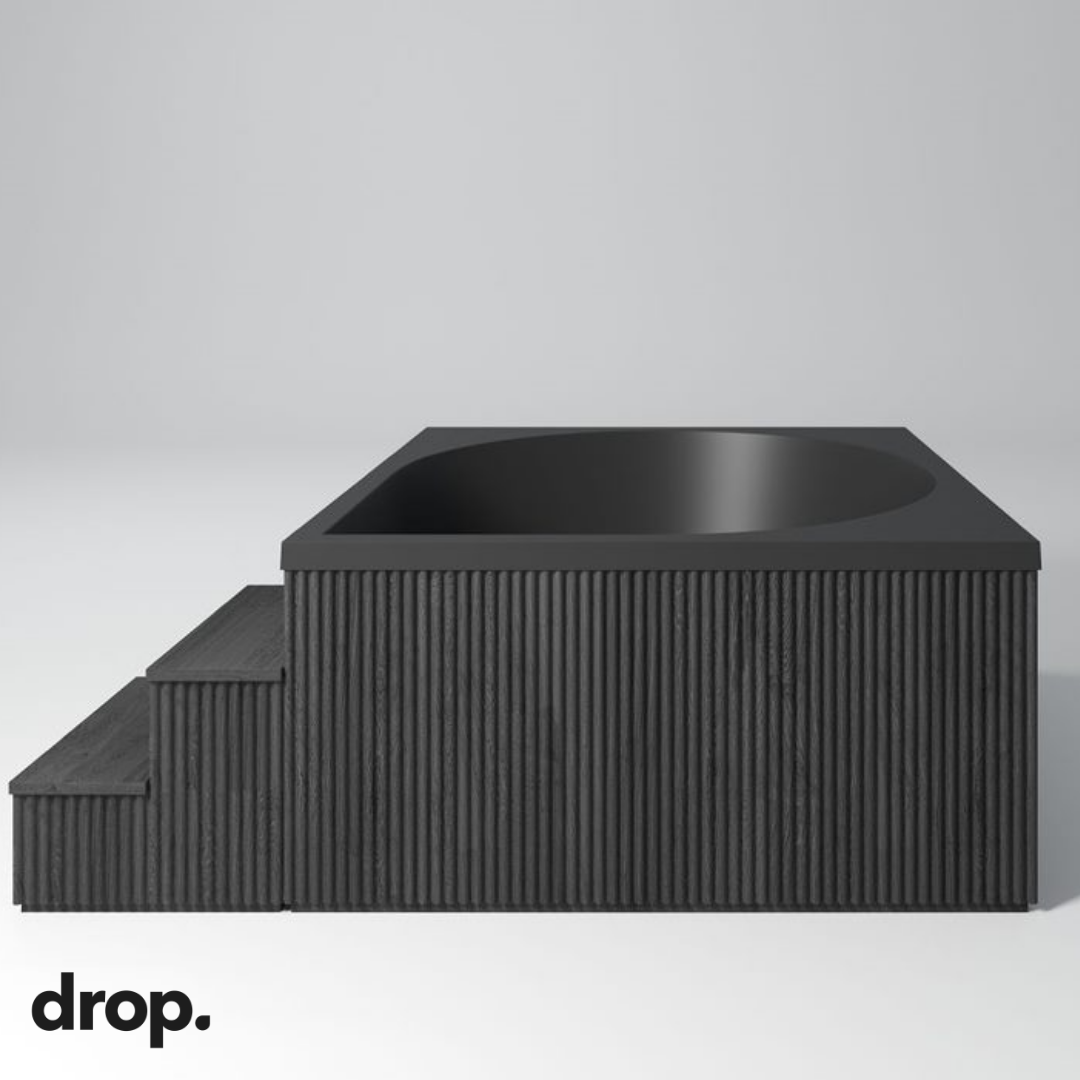 Drop Outdoor Hot Tub Black Timber Skirting by Drop Spa