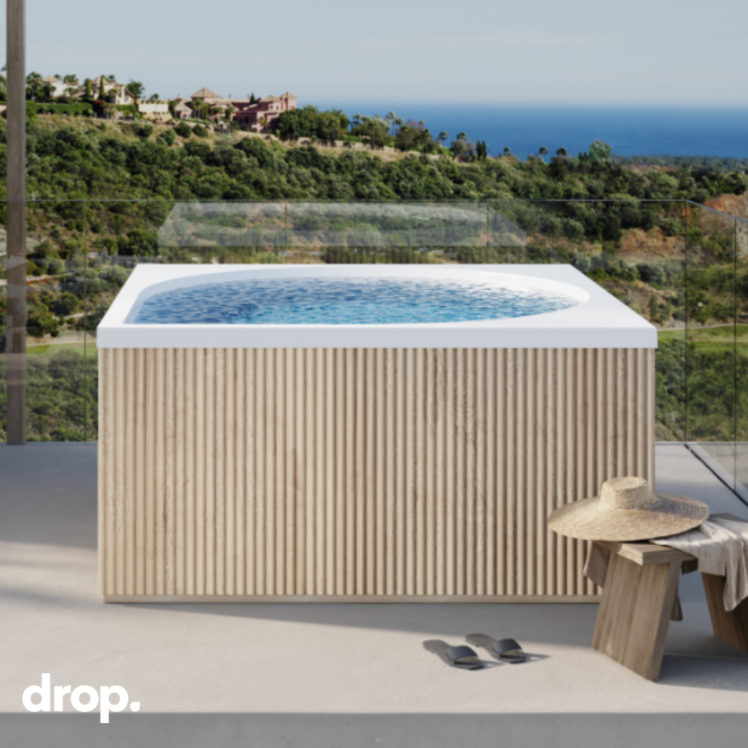 Drop Outdoor Hot Tub Accoya Skirting by Drop Spa